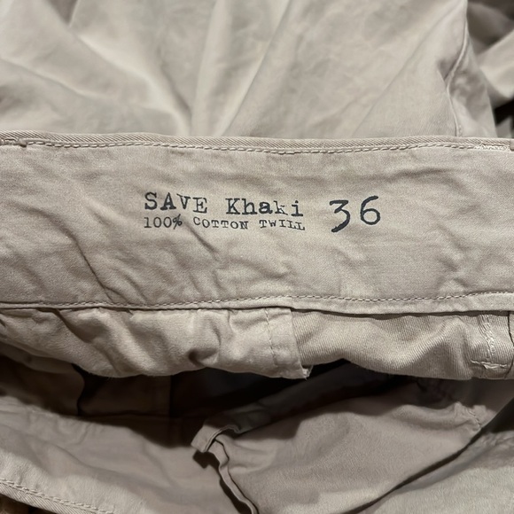 Save Khaki Flat Front Men's Chino Pants 36 Waist 32 1/2" Length - Picture 3 of 9